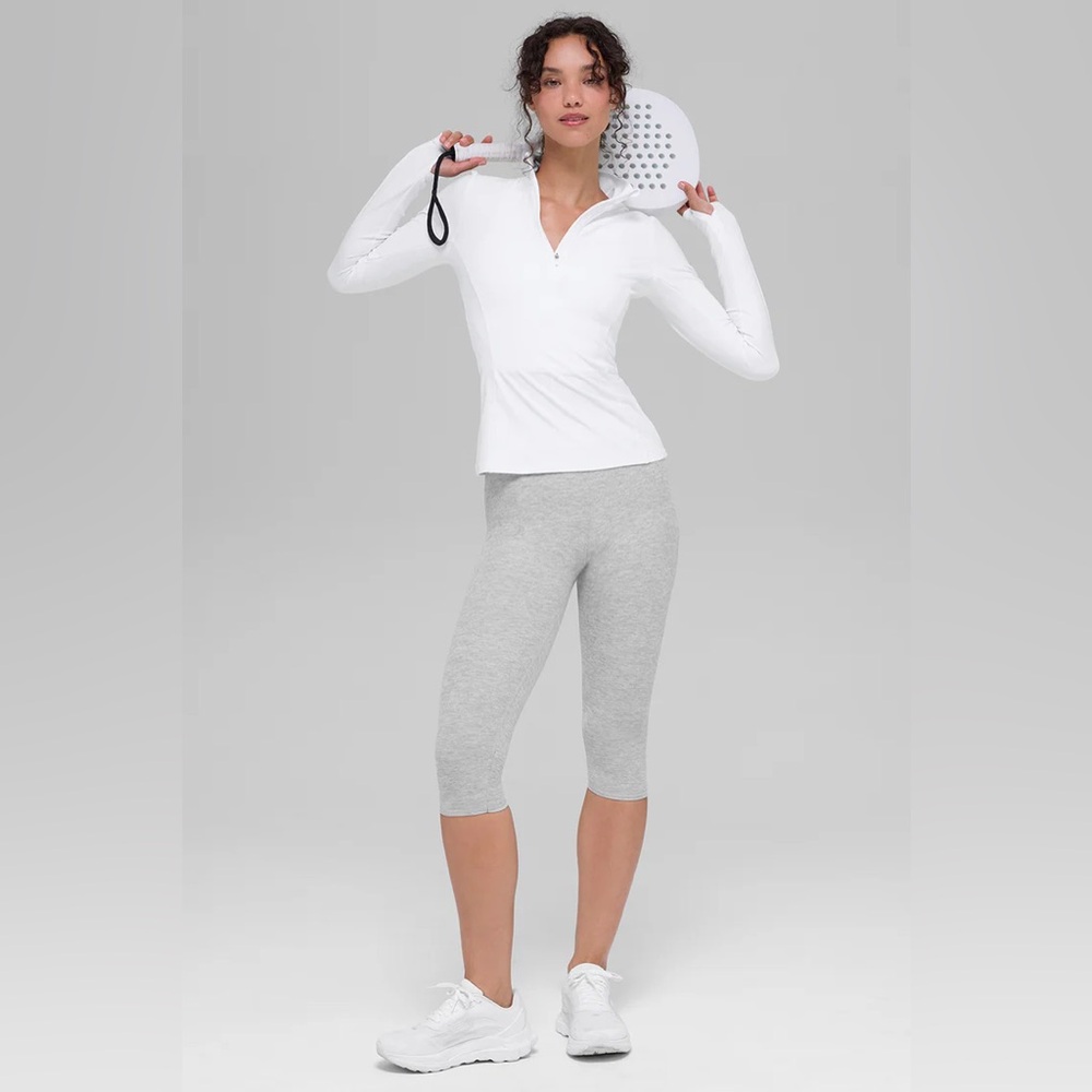 Alo Yoga Alosoft 1/2 Zip Rapid Pullover White | Size M - Picture 5 of 10